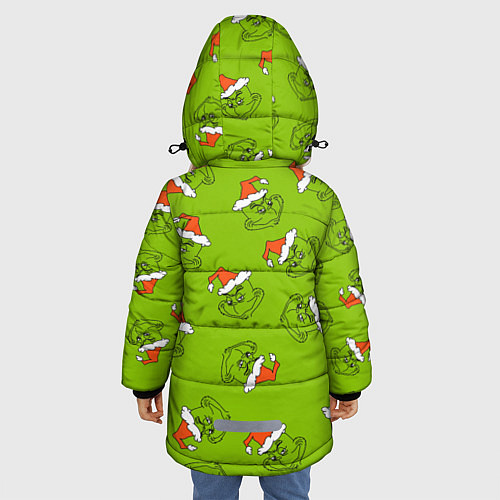 Зимняя куртка для девочки Гринч Укротитель рождества / 3D-Черный – фото 4
