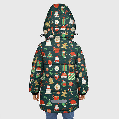Зимняя куртка для девочки Merry Christmas Happy New Year / 3D-Черный – фото 4