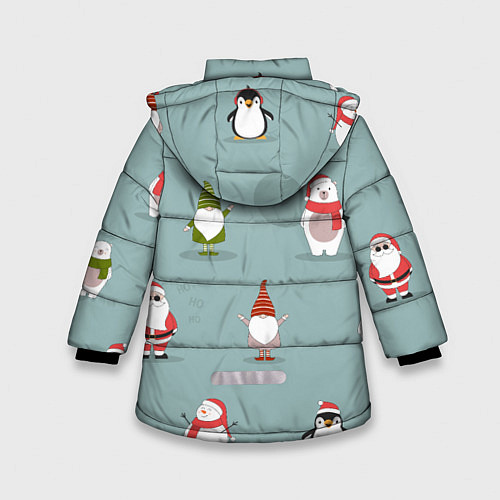 Зимняя куртка для девочки Новый Гoд / 3D-Светло-серый – фото 2