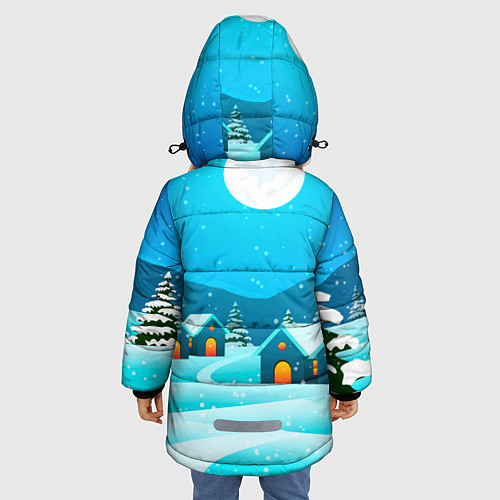 Зимняя куртка для девочки Новогодние подарки Тигр 2022 / 3D-Черный – фото 4