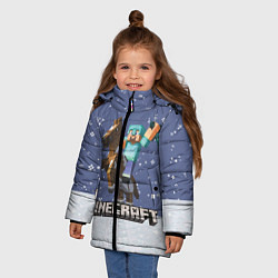 Куртка зимняя для девочки Майнкрафт Зима, цвет: 3D-черный — фото 2