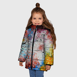 Куртка зимняя для девочки ЦветоТрэш, цвет: 3D-светло-серый — фото 2