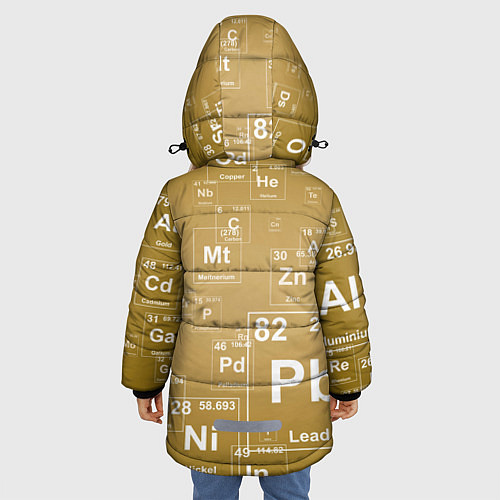 Зимняя куртка для девочки Pb - таблица Менделеева / 3D-Светло-серый – фото 4