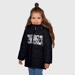 Куртка зимняя для девочки Вязь Викингов, цвет: 3D-светло-серый — фото 2