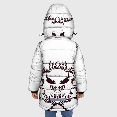 Зимняя куртка для девочки Веном рога / 3D-Черный – фото 4