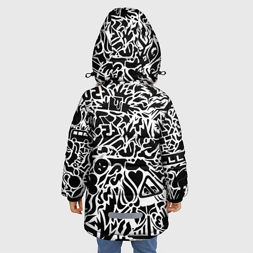 Зимняя куртка для девочки Arctic monkeys Pattern / 3D-Черный – фото 4