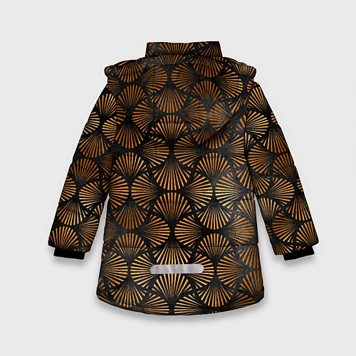 Зимняя куртка для девочки Кофейные отпечатки / 3D-Светло-серый – фото 2