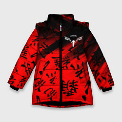 Куртка зимняя для девочки Tokyo Revengers паттерн аниме, цвет: 3D-черный