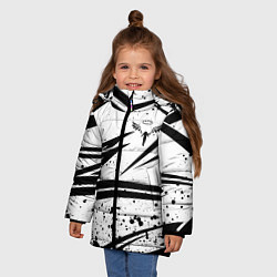 Куртка зимняя для девочки Токийские мстители - Геометрия, цвет: 3D-светло-серый — фото 2