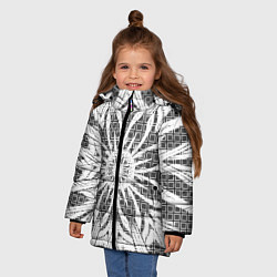 Куртка зимняя для девочки Коллекция Journey Снежный цветок 535-3М5, цвет: 3D-светло-серый — фото 2