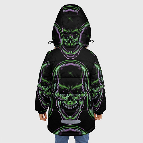 Зимняя куртка для девочки Skulls vanguard pattern 2077 / 3D-Светло-серый – фото 4