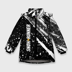Куртка зимняя для девочки SnowRunner Logo, цвет: 3D-светло-серый
