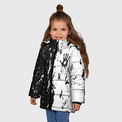 Куртка зимняя для девочки Death Stranding Black & White, цвет: 3D-красный — фото 2