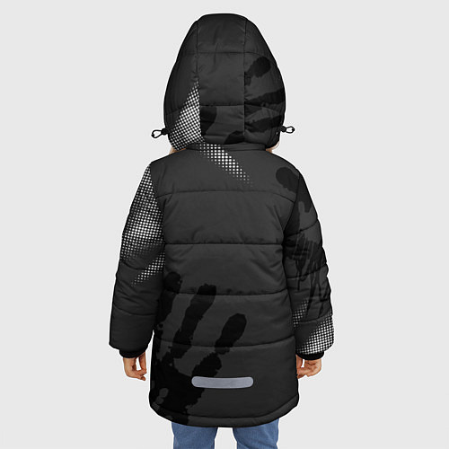 Зимняя куртка для девочки Death Stranding отпечаток руки / 3D-Черный – фото 4