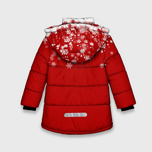 Зимняя куртка для девочки Рождественские снежинки / 3D-Светло-серый – фото 2