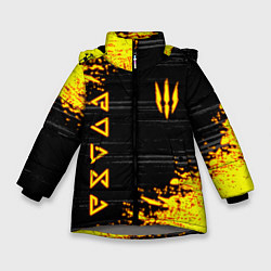 Куртка зимняя для девочки The Witcher Neon, цвет: 3D-светло-серый