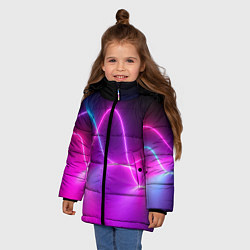 Куртка зимняя для девочки Лучи света pink theme, цвет: 3D-черный — фото 2