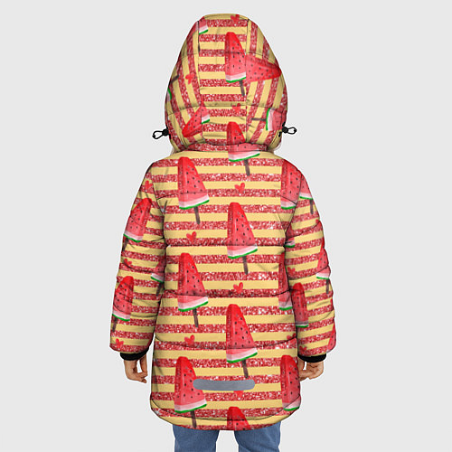 Зимняя куртка для девочки Фруктовое мороженое / 3D-Черный – фото 4