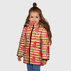 Куртка зимняя для девочки Фруктовое мороженое, цвет: 3D-черный — фото 2