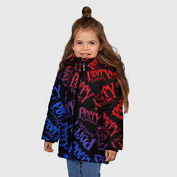 Куртка зимняя для девочки POPPY PLAYTIME LOGO NEON, ХАГИ ВАГИ, цвет: 3D-черный — фото 2