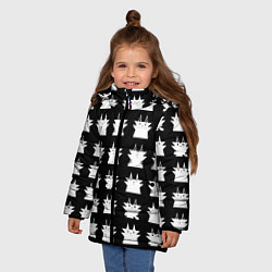Куртка зимняя для девочки Мультяшные котики, цвет: 3D-черный — фото 2