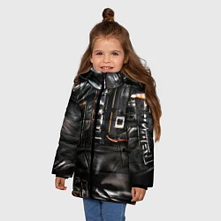 Куртка зимняя для девочки Стиль терминатора, цвет: 3D-черный — фото 2