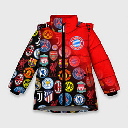 Куртка зимняя для девочки BAYERN MUNCHEN BEST FC SPORT, цвет: 3D-светло-серый