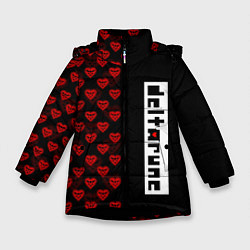 Куртка зимняя для девочки HALF PATTERN DELTARUNE LOGO, цвет: 3D-черный