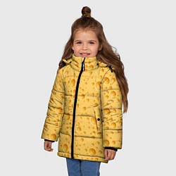 Куртка зимняя для девочки Сыр Cheese, цвет: 3D-светло-серый — фото 2
