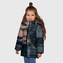 Куртка зимняя для девочки Абстракция краска, цвет: 3D-черный — фото 2