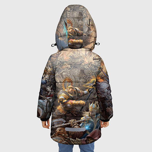 Зимняя куртка для девочки Битва Рыцарского ордена Империи / 3D-Светло-серый – фото 4