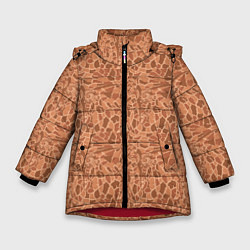 Зимняя куртка для девочки Жирафы на фоне пятен