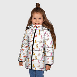 Куртка зимняя для девочки Забавные тигрята на белом фоне, цвет: 3D-светло-серый — фото 2
