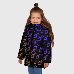 Куртка зимняя для девочки JOJOS BIZARRE ADVENTURE PATTERN, цвет: 3D-черный — фото 2