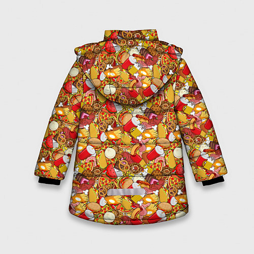 Зимняя куртка для девочки Еда Fast Food / 3D-Светло-серый – фото 2