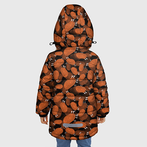 Зимняя куртка для девочки Курица Гриль / 3D-Черный – фото 4