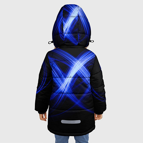 Зимняя куртка для девочки Синяя бесконечность энергии / 3D-Черный – фото 4