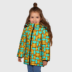 Куртка зимняя для девочки GEOMETRY DASH CLASSIC FACE PATTERN КЛАССИКА, цвет: 3D-черный — фото 2