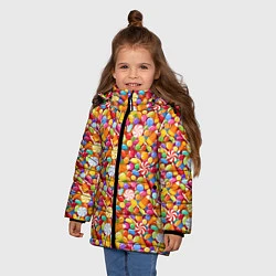 Куртка зимняя для девочки Конфеты и Леденцы, цвет: 3D-красный — фото 2