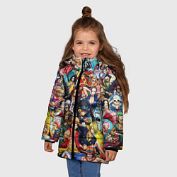 Куртка зимняя для девочки ВСЕ ГЕРОИ АНИМЕ ВАН ПИС ALL HEROES ONE PIECE, цвет: 3D-черный — фото 2