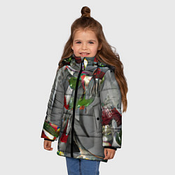 Куртка зимняя для девочки Старый год, цвет: 3D-светло-серый — фото 2