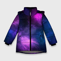 Куртка зимняя для девочки Космос Galaxy, цвет: 3D-светло-серый
