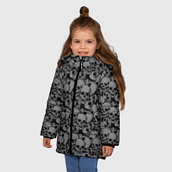 Куртка зимняя для девочки Gray skulls, цвет: 3D-светло-серый — фото 2