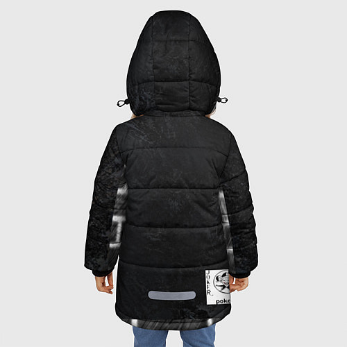 Зимняя куртка для девочки Человек в стене замурован / 3D-Черный – фото 4