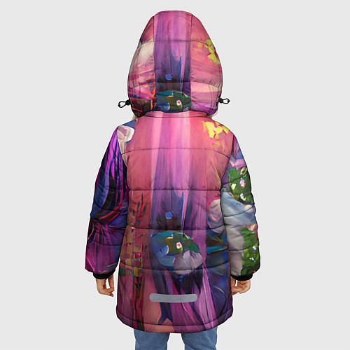 Зимняя куртка для девочки Ярко розовый / 3D-Черный – фото 4