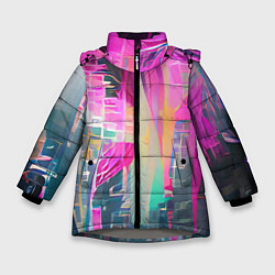 Куртка зимняя для девочки Кибер романтика, цвет: 3D-светло-серый