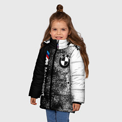 Куртка зимняя для девочки БМВ Черно-белый логотип, цвет: 3D-черный — фото 2