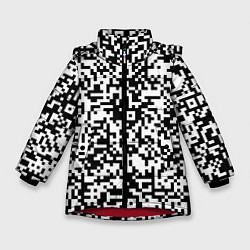 Куртка зимняя для девочки Стиль QR код, цвет: 3D-красный
