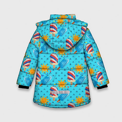 Зимняя куртка для девочки Лето Мороженое / 3D-Светло-серый – фото 2