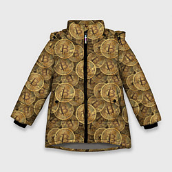 Куртка зимняя для девочки Bitcoins, цвет: 3D-светло-серый